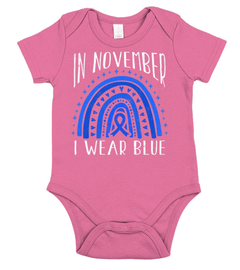 Wear Rainbow Diabetes Awareness Blue In November Short Sleeve Baby One-Piece