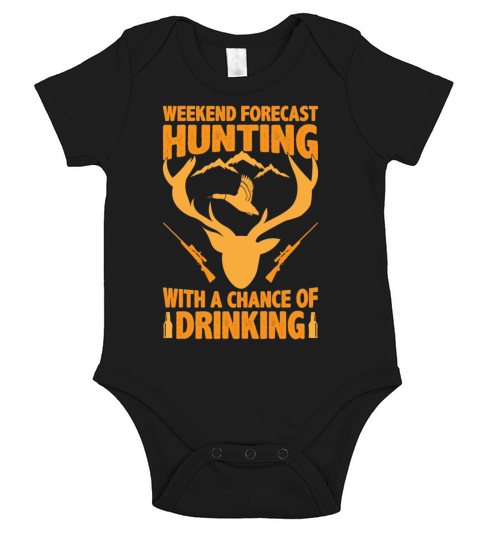 Weekend Forecast Hunting With A Chance Of Drinking Short Sleeve Baby One-Piece