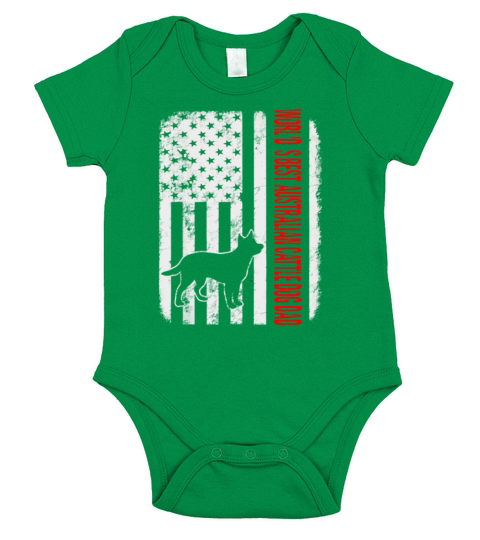 World’s Best Australian Cattle Dog Dad American Flag shirt Short Sleeve Baby One-Piece