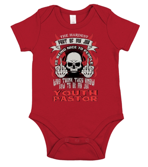 YOUTH PASTOR Hardest my job Short Sleeve Baby One-Piece