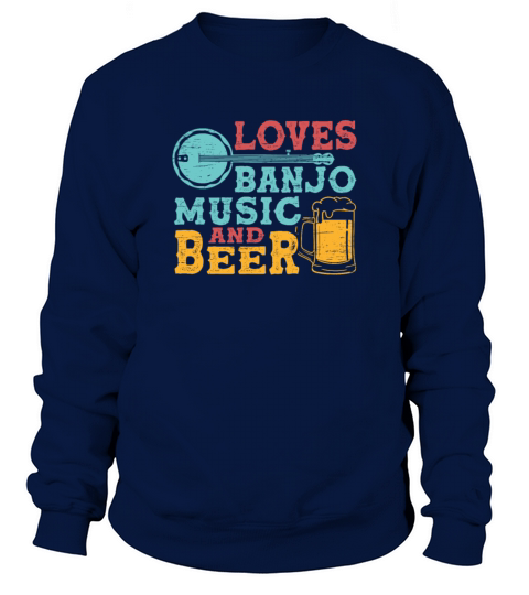 Banjo Music Beer String Guitar Bluegrass Vintage Sweatshirt Unisex