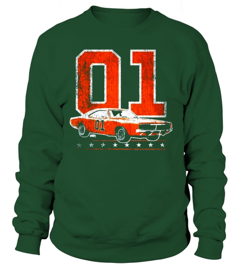 DUKES OF HAZZARD GENERAL LEE 2 COLOR VINTAGE ON ORANGE Sweatshirt Unisex