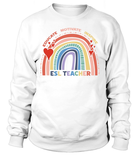 Educate Motivate Inspire ESL Teacher Boho Sweatshirt Unisex