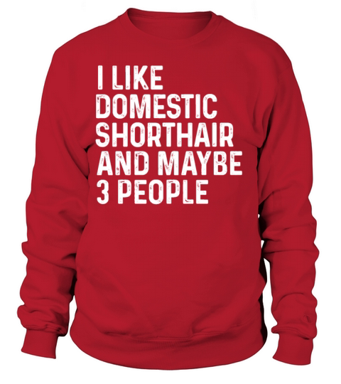 I Like Domestic Shorthair And Maybe 3 People Cat Sweatshirt Unisex