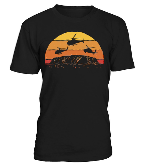 Vintage Sunset Apache Helicopter Pilot Aviation T-Shirt Unisex