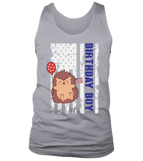 Hedgehog America 4th of July Birthday Boy Tank Top Unisex
