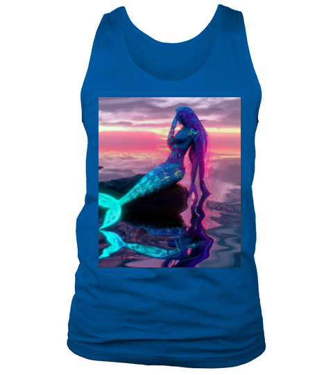 Mermaid Portrait Vaporwave Outrun 80s Reflecting Tank Top Unisex