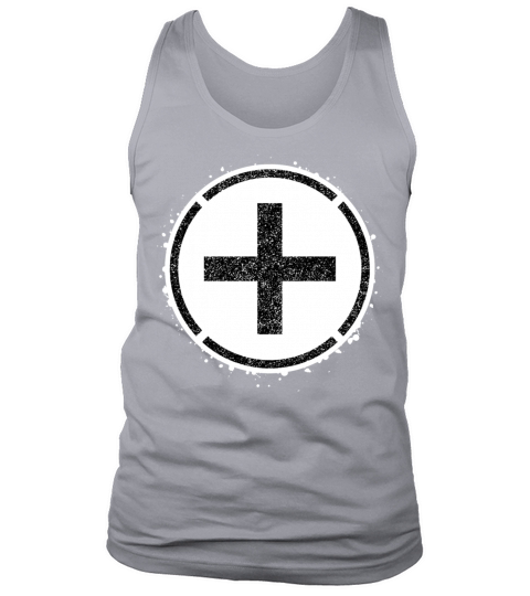Sponge stencil Cross inside circle Tank Top Unisex