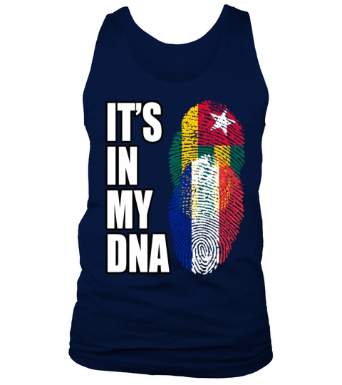 Togolese And French Mix Heritage DNA Flag Tank Top Unisex