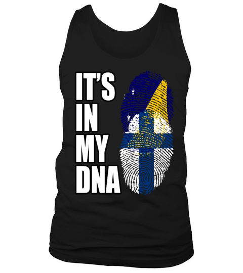 Tokelauan And Finland Mix Heritage DNA Flag Tank Top Unisex