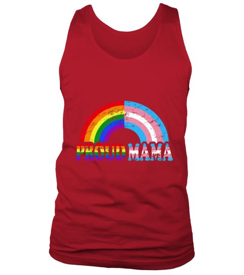 Vintage Proud Mama Flag Rainbow LGBT Transgender Pride Month shirt Tank Top Unisex