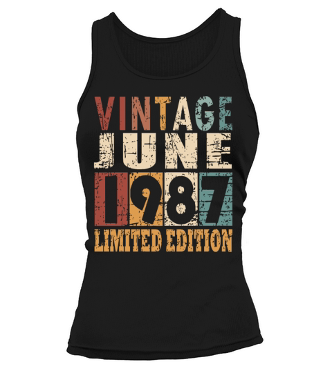 1987 vintage born in June gift Tank top Woman