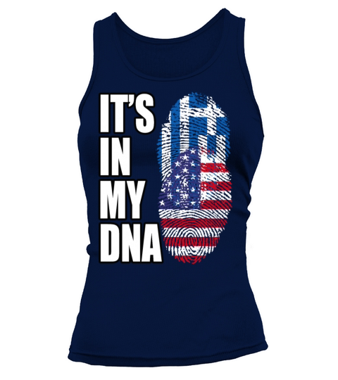 Greek And American Mix Heritage DNA Flag Tank top Woman