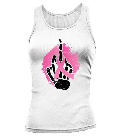 Pink Ribbon Skeleton Hand Breast Cancer Awareness Tank top Woman