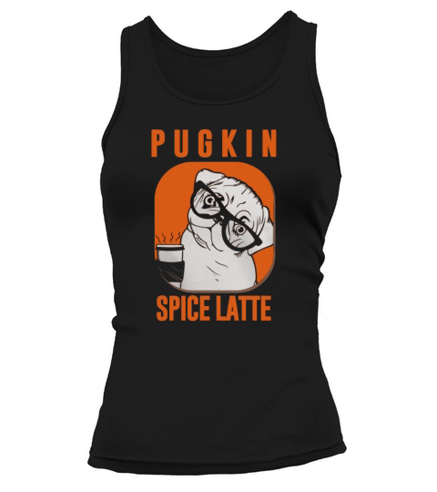 Pug Pugkin Spice Latte Funny Halloween T-Shirt Black Women B075V8G9LV 1 Tank top Woman