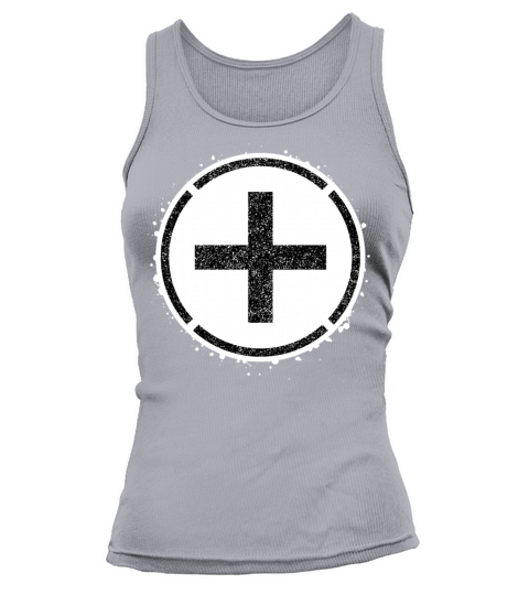 Sponge stencil Cross inside circle Tank top Woman