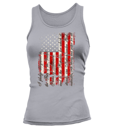 Vintage American Flag Pledge Of Allegiance Tank top Woman