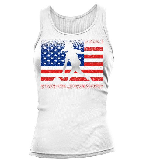 Vintage Bowling American Flag July 4th Sport Women Tank top Woman