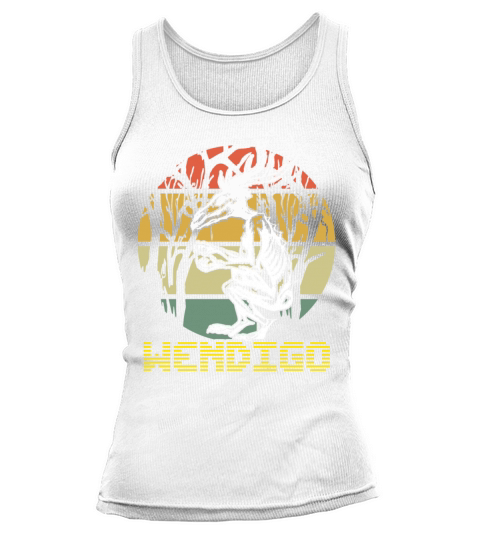 Vintage Folk Wendigo Halloween Cryptid Monster Tank top Woman