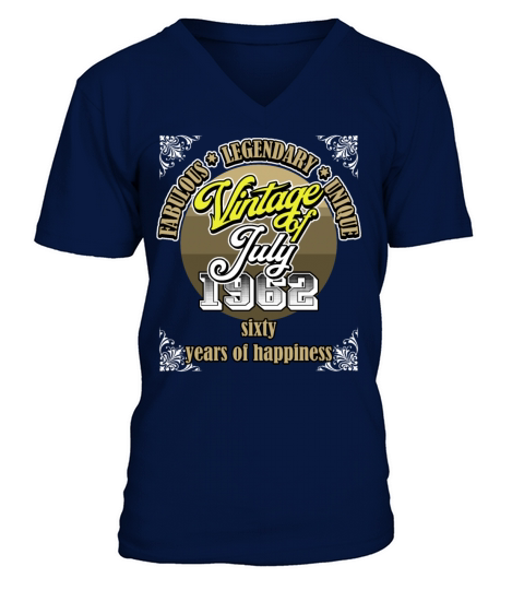 60th Birthday July 1962 Vintage 60 Years Legendary V-Neck T-shirt