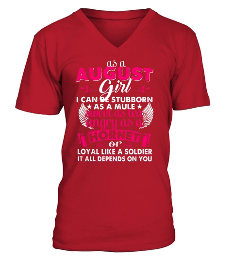 August Girl Stubborn As Mule Sweet As Tea - Unisex Long Sleeve V-Neck T-shirt