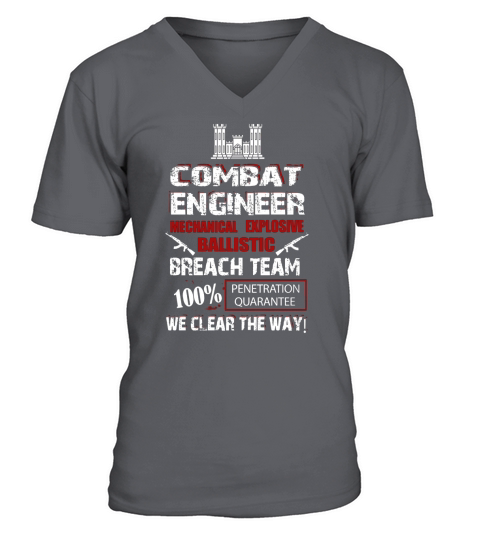 combat engineer mechanic explosive V-Neck T-shirt