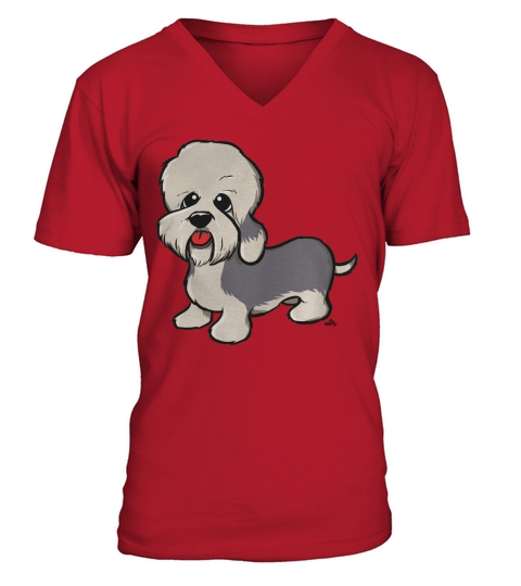 Dandie Dinmont Terrier cartoon dog T-Shirt V-Neck T-shirt