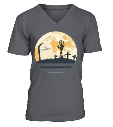 ELISABETH Grave Tombstone Halloween Zombie Spooky V-Neck T-shirt