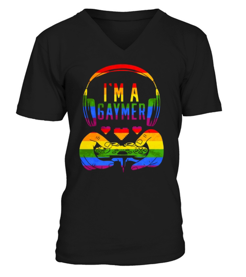 Gaymer Lesbian Gay Video Gamer LGBTQ Gaming LGBT V-Neck T-shirt