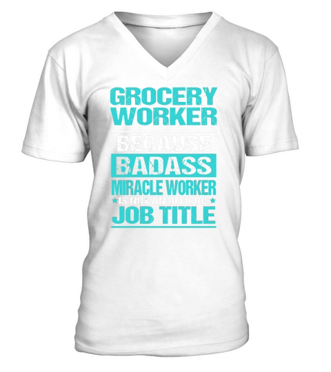 GROCERY WORKER V-Neck T-shirt