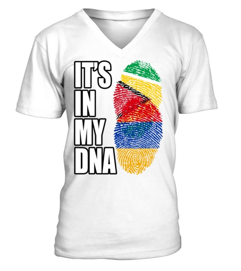 Guyanese And Armenian Mix Heritage DNA Flag V-Neck T-shirt