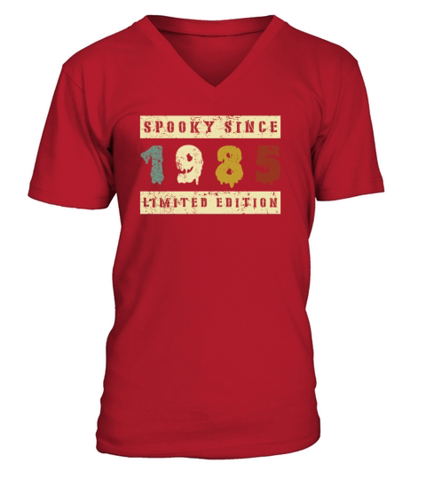 Halloween Spooky Since 1985 Retro Birth Year V-Neck T-shirt
