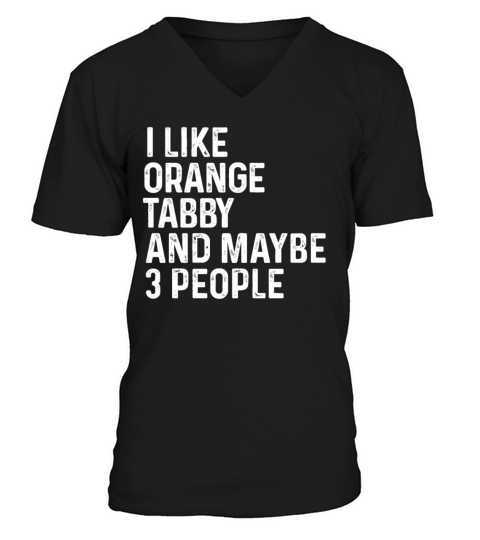 I Like Orange Tabby And Maybe 3 People Cat Lover V-Neck T-shirt