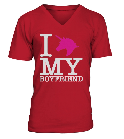 I Unicorn my boyfriend V-Neck T-shirt