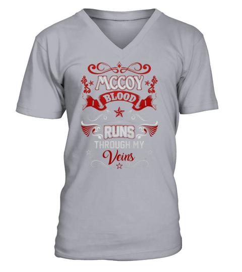 MCCOY BLOOD RUNS THROUGH MY VEINS V-Neck T-shirt