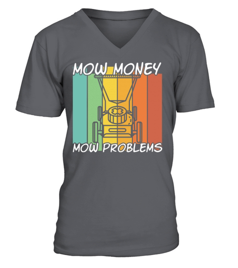 Money Mow Problems Vintage Lawn Mower V-Neck T-shirt