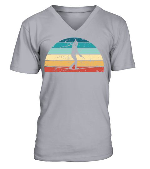Retro Slacklining Sunset Vintage slackline Sunrise V-Neck T-shirt
