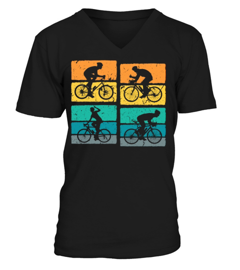 Road Bicyclist Retro Vintage Cycling V-Neck T-shirt