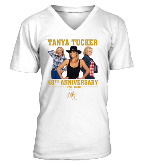 Tanya Tucker 48th Anniversary 1972-2020 signature shirt V-Neck T-shirt
