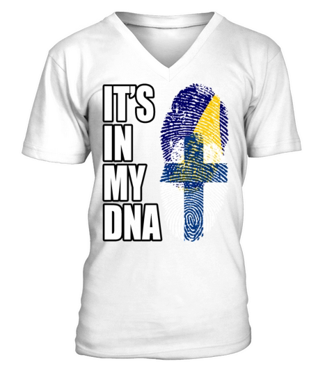 Tokelauan And Finland Mix Heritage DNA Flag V-Neck T-shirt