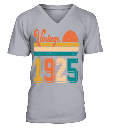 Vintage 1925 birthday gift V-Neck T-shirt