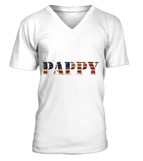 Vintage Best Pappy Ever American Flag For Fathers Day Gift T-Shirt - Coffee Mug (colored) V-Neck T-shirt