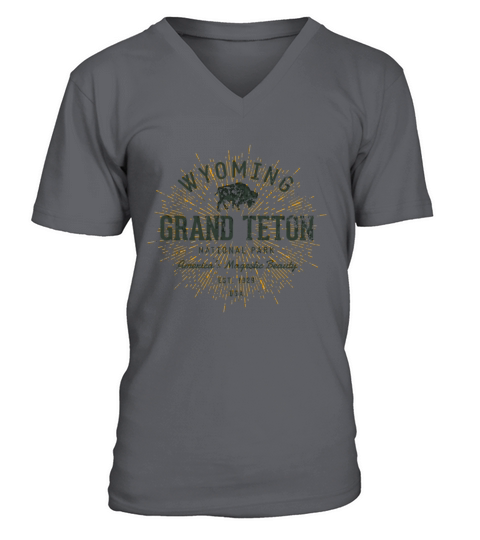Vintage Grand Teton National Park V-Neck T-shirt