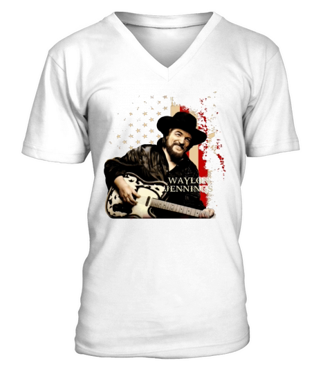Waylon Jennings america V-Neck T-shirt