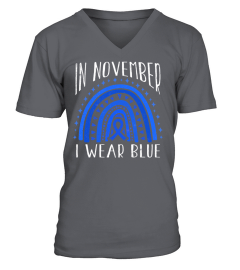 Wear Rainbow Diabetes Awareness Blue In November V-Neck T-shirt