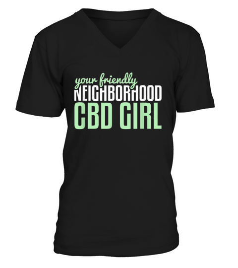 Your Friendly Neighborhood CBD Girl CBD V-Neck T-shirt