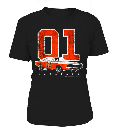 DUKES OF HAZZARD GENERAL LEE 2 COLOR VINTAGE ON ORANGE Women's T-Shirt
