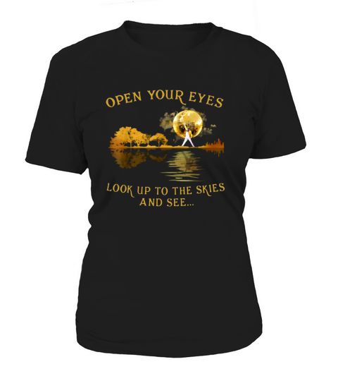 Freddie Mercury Open Your Eyes Look Up To The Skies And See Lake Guitar Shadow shirt Women's T-Shirt