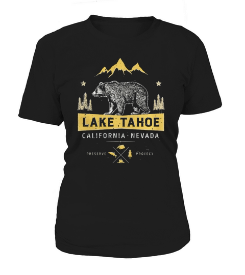 lake tahoe california nevada vintage bear t shirt men women r98 Black Women's T-Shirt