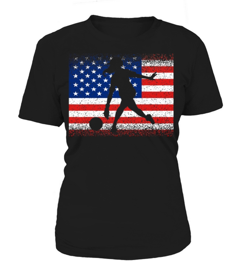 Vintage Bowling American Flag July 4th Sport Women Women's T-Shirt